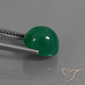 Ágata Verde bosque natural de 3.44 ct, Ovalada, Translúcido