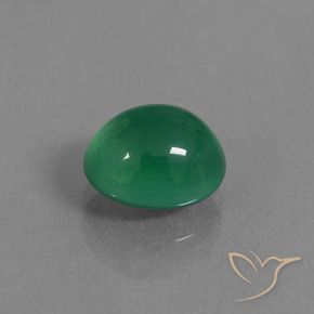 Ágata Verde cálido natural de 3.46 ct, Ovalada, Translúcido