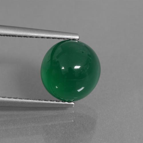 Ágata Verde medio natural de 3.40 ct, Corte Óvalo, Translúcido