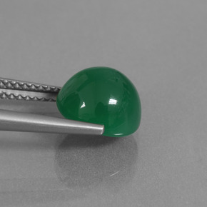 Ágata Verde medio natural de 3.40 ct, Corte Óvalo, Translúcido