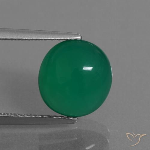 3.31ct Natural Verde medio Ágata, Ovalada, Translúcido