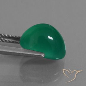 Ágata Verde medio natural de 3.62 ct, Ovalada, Translúcido