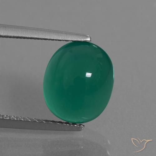 3.76ct Natural Verde pino Ágata, Ovalada, Translúcido