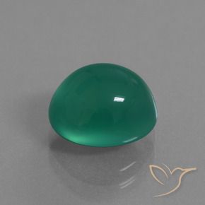 Ágata Verde pino natural de 3.76 ct, Ovalada, Translúcido