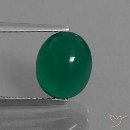 3.10ct Natural Verde amarillento Ágata, Ovalada, Translúcido