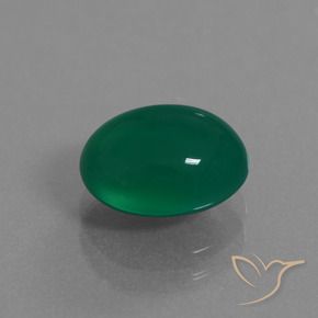 Ágata Verde amarillento natural de 3.10 ct, Ovalada, Translúcido