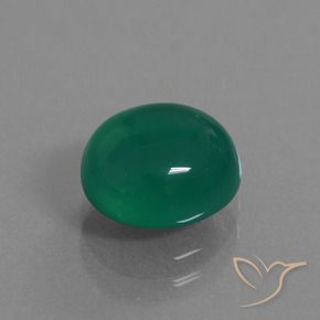 Ágata Verde bosque natural de 3.36 ct, Ovalada, Translúcido