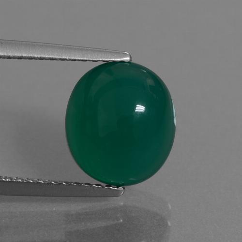 Ágata Verde natural de 3.48 ct, Corte Óvalo, Translúcido