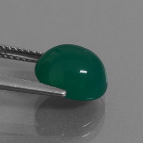Ágata Verde natural de 3.48 ct, Corte Óvalo, Translúcido
