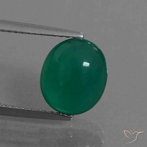 3.19ct Natural Verde pino Ágata, Ovalada, Translúcido