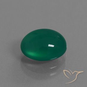 Ágata Verde pino natural de 3.19 ct, Ovalada, Translúcido