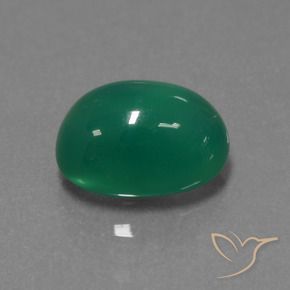Ágata Verde bosque natural de 2.97 ct, Ovalada, Translúcido
