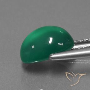 Ágata Verde bosque natural de 2.97 ct, Ovalada, Translúcido