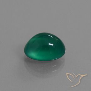 Ágata Verde bosque natural de 3.64 ct, Ovalada, Translúcido
