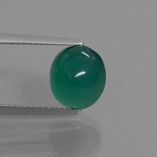 Ágata verde natural de 3,55 ct, corte óvalo, translúcido