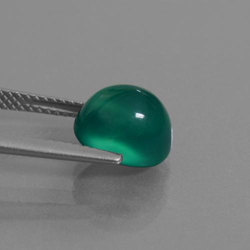 Ágata verde natural de 3,55 ct, corte óvalo, translúcido
