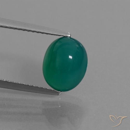Ágata verde natural de 3,04 ct, corte óvalo, translúcido