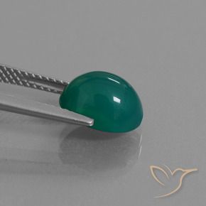 Ágata verde natural de 3,04 ct, corte óvalo, translúcido
