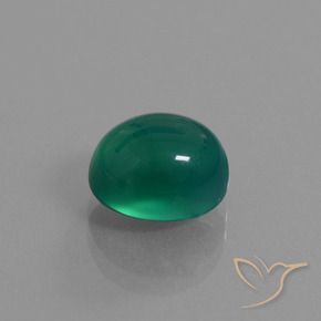 Ágata Verde medio natural de 3.73 ct, Ovalada, Translúcido