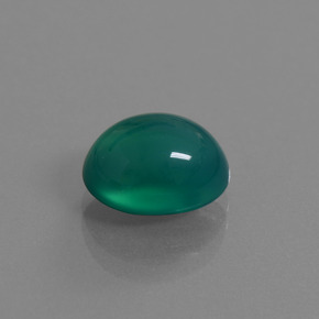 Ágata Verde medio natural de 3.57 ct, Corte Óvalo, Translúcido