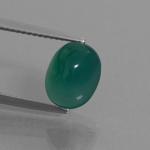 Ágata Verde natural de 3.14 ct, Corte Óvalo, Translúcido