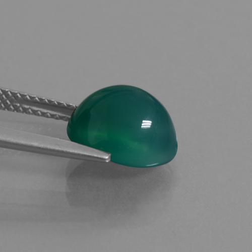 Ágata Verde natural de 3.14 ct, Corte Óvalo, Translúcido