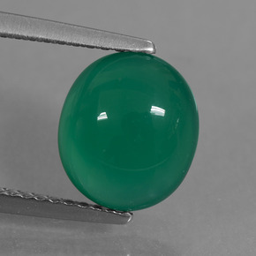 Ágata Verde natural de 2.73 ct, Corte Óvalo, Translúcido
