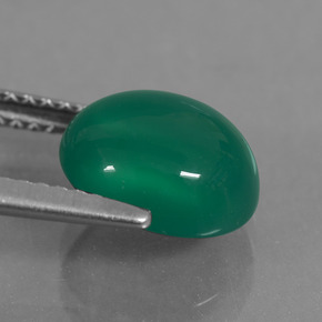 Ágata Verde natural de 2.73 ct, Corte Óvalo, Translúcido