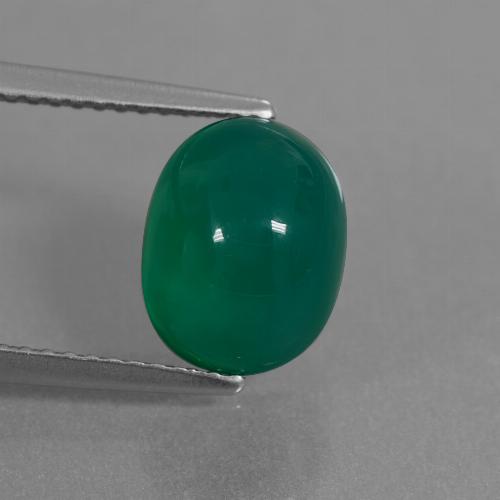 Ágata Verde natural de 3.60 ct, Corte Óvalo, Translúcido