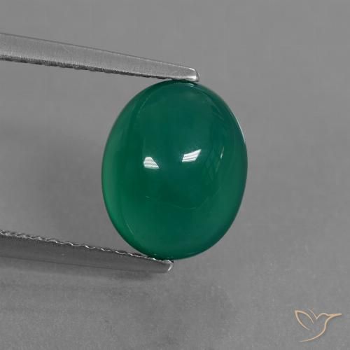 3.12ct Natural Verde Ágata, Ovalada, Translúcido