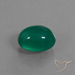 Ágata Verde natural de 3.12 ct, Ovalada, Translúcido