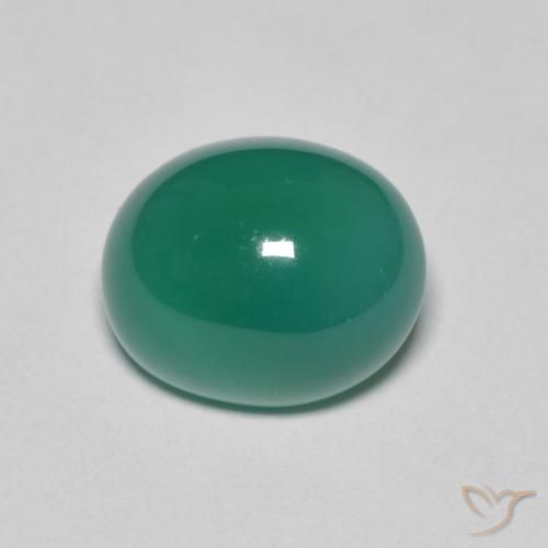 3.50ct Natural Verde medio Ágata, Ovalada, Translúcido, Photo A