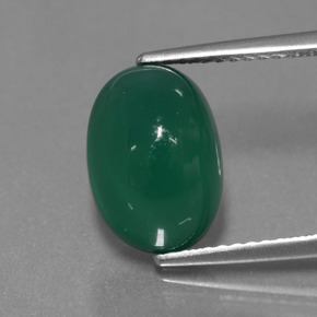 Ágata verde natural de 4,47 ct, corte óvalo, translúcido