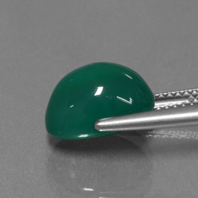 Ágata verde natural de 4,47 ct, corte óvalo, translúcido