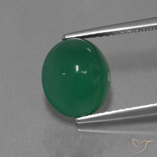 3.33ct Natural Verde amarillento Ágata, Ovalada, Translúcido