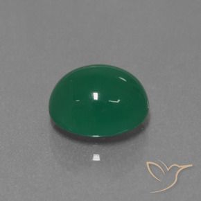 Ágata Verde amarillento natural de 3.33 ct, Ovalada, Translúcido