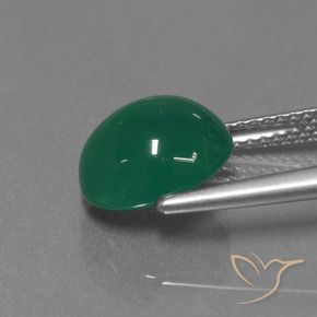 Ágata Verde amarillento natural de 3.33 ct, Ovalada, Translúcido