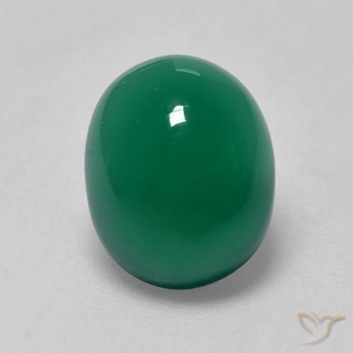 Ágata verde natural de 3,00 ct, corte óvalo, transparente