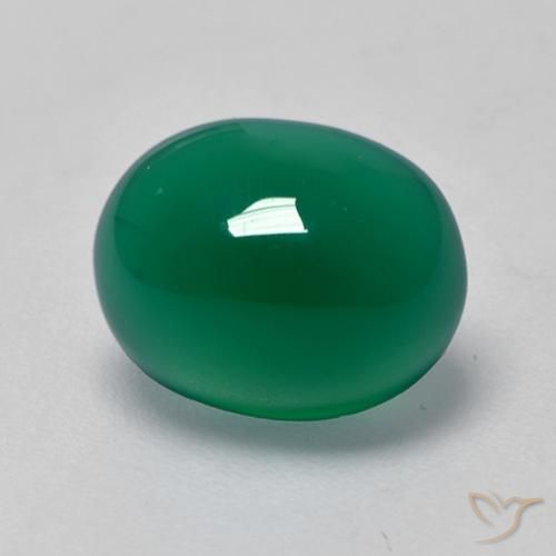 Ágata verde natural de 3,00 ct, corte óvalo, transparente