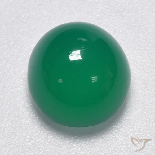 Ágata Verde medio natural de 3.32 ct, Corte Óvalo, Translúcido