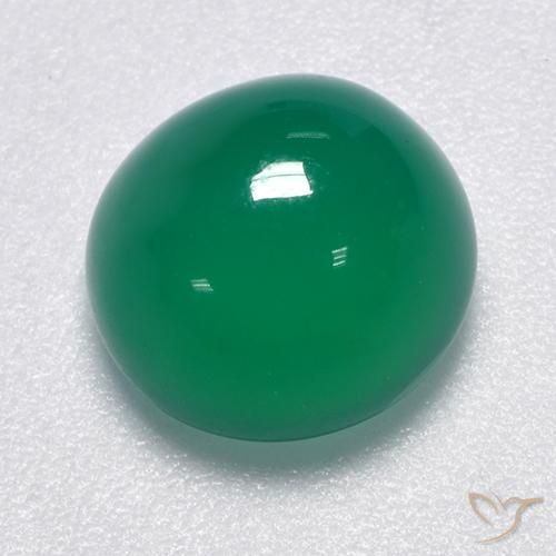Ágata Verde medio natural de 3.32 ct, Corte Óvalo, Translúcido