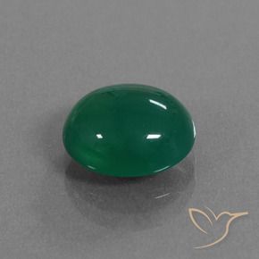Ágata Verde natural de 3.37 ct, Ovalada, Translúcido