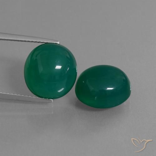 Gemas de ágata verde natural de 16,71 ct, corte óvalo, translúcido