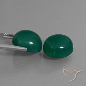 Gemas de ágata verde natural de 16,71 ct, corte óvalo, translúcido