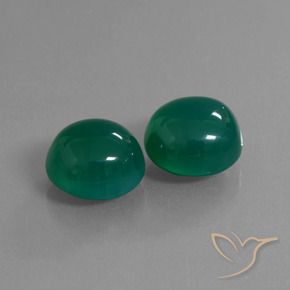 Gemas de Ágata Verde natural de 16.35 ct, Ovalada, Translúcido