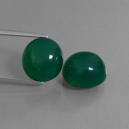 Gemas de ágata verde natural de 15,65 ct, corte óvalo, translúcido