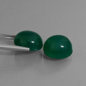 Gemas de ágata verde natural de 15,65 ct, corte óvalo, translúcido