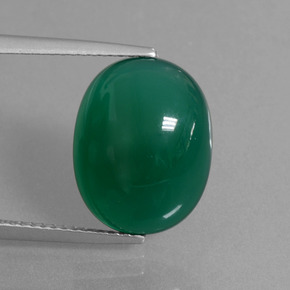 Ágata verde natural de 7,02 ct, corte óvalo, translúcido