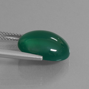 Ágata verde natural de 7,02 ct, corte óvalo, translúcido