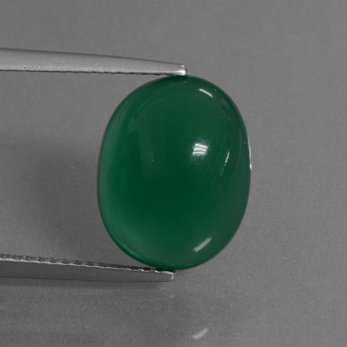 Ágata verde natural de 6,27 ct, corte óvalo, translúcido